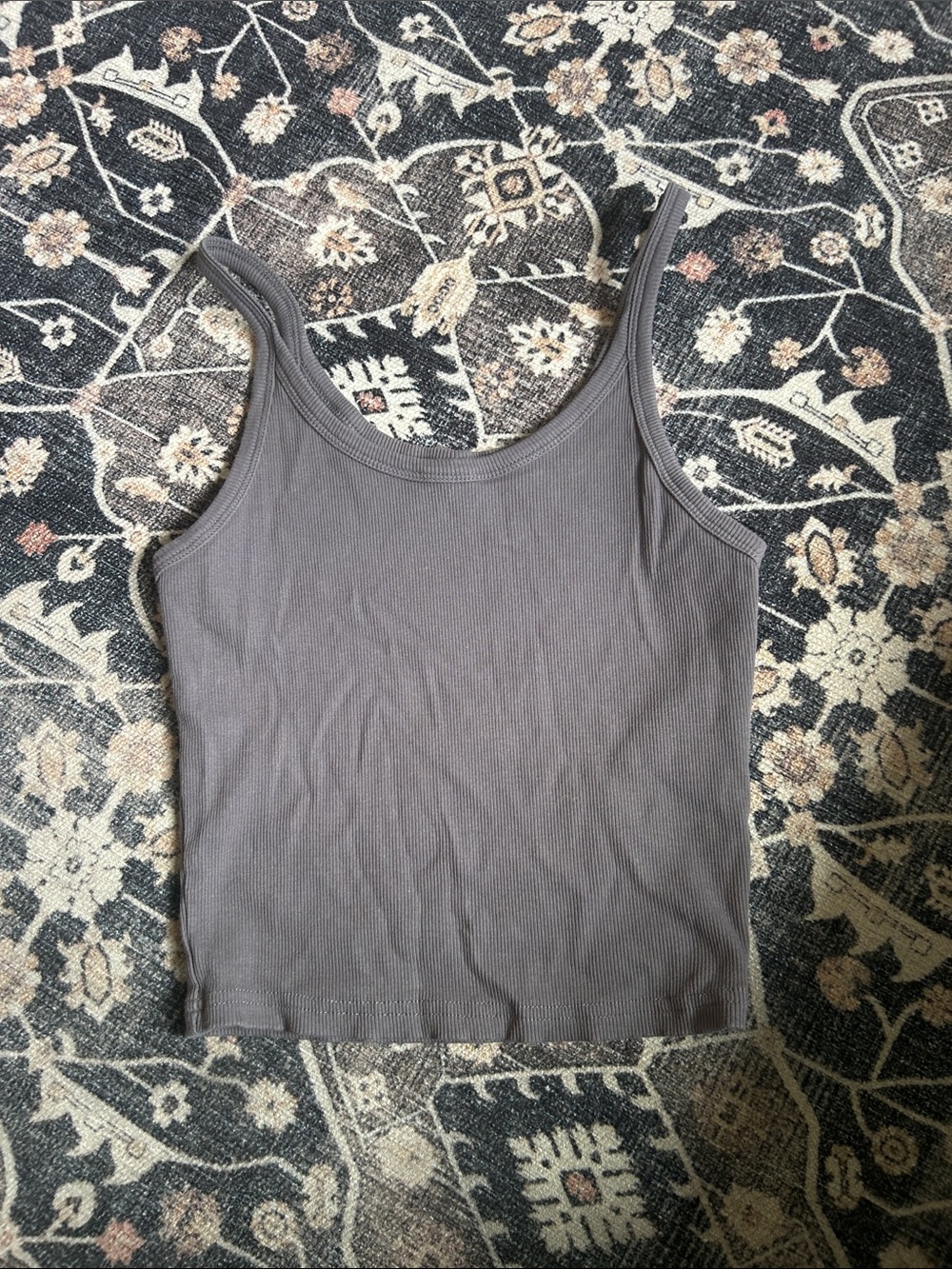 Amazon Ribbed Tank Top in Gray